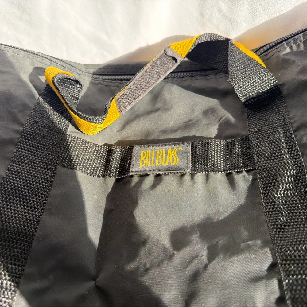 Bill Blass Black Duffel Bag with Yellow Accents